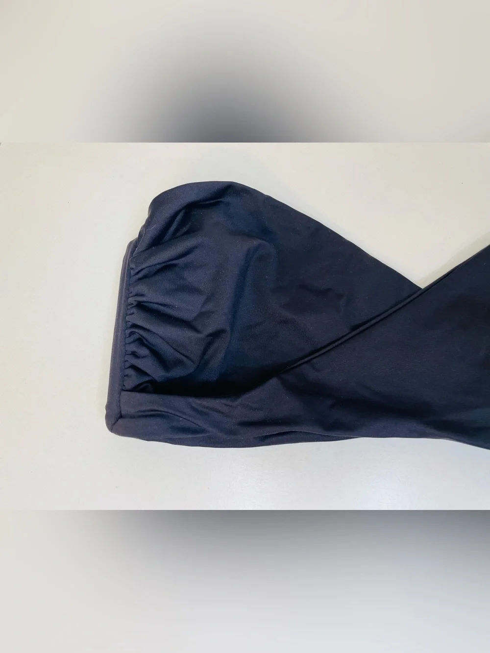 Frankie's Bikinis Black Margo Strapless Bandeau Bikini Top Size S